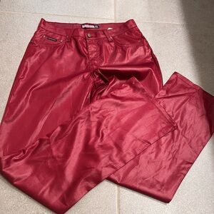 Y2K Vintage Bubblegum Brand Red Shiny Pants